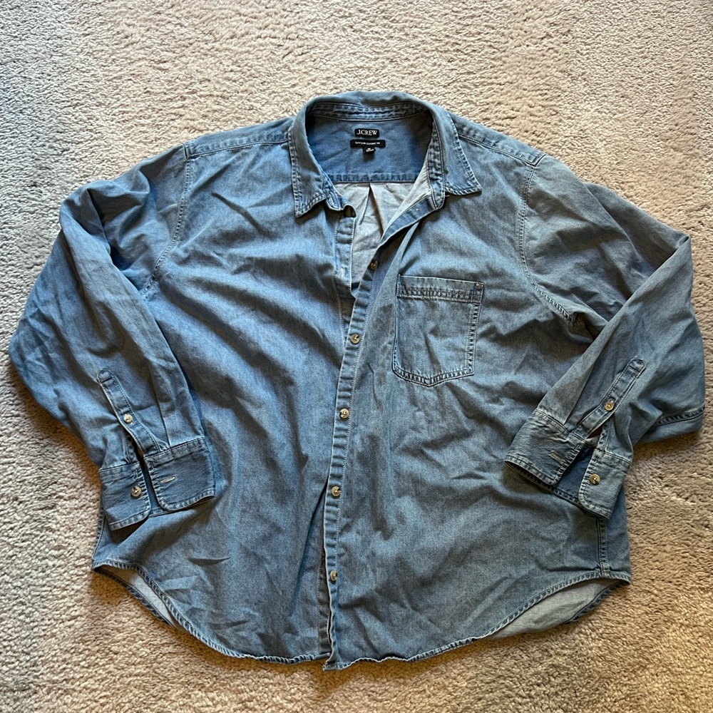 J. Crew Light Blue Denim Button-Down Shirt